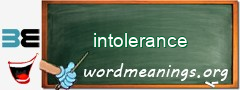 WordMeaning blackboard for intolerance